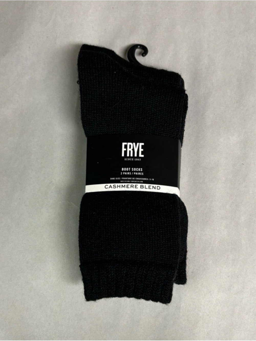 New Frye Socks Women’s 2 Pair Black Cashmere Blend Boot Socks Casual Activewear